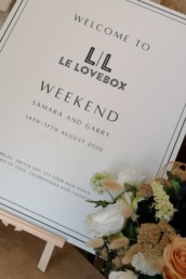 Welcome_sign_to_a_wedding_festival_weekend called Le Lovebox